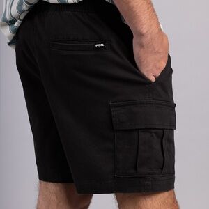 Black RSQ cargo shorts retro bottoms festival out door summer fashion streetwear